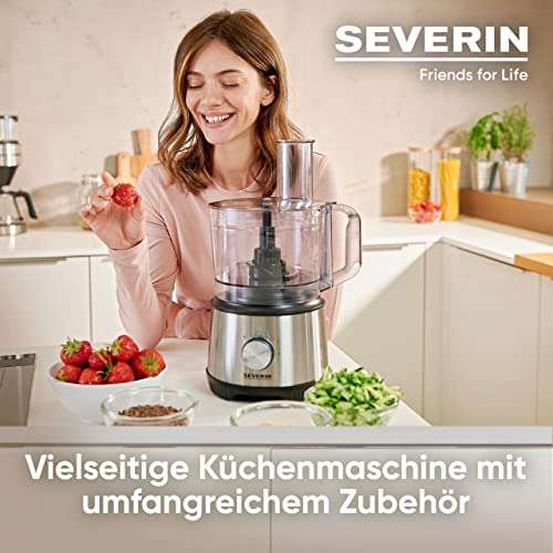 Severin Robot de cocina multifuncional, 1.200 W, 1.5 L, Negro / Acero inoxidable cepillado, KM 3892