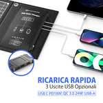 ELECAENTA 30W PD18W Cargador Solar Portátil 3 Puertos USB Panel Solar Plegable Impermeable