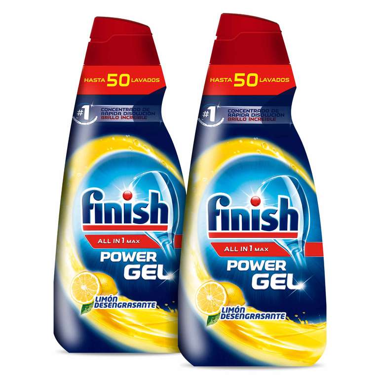 Finish All in 1 Max Power Gel Limón Higiene Lavavajillas 2x 50 lavados