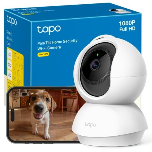 Tapo TC70 Cámara de Vigilancia 360º Interior, 1080p, Detección IA Gratuita, Visión Nocturna