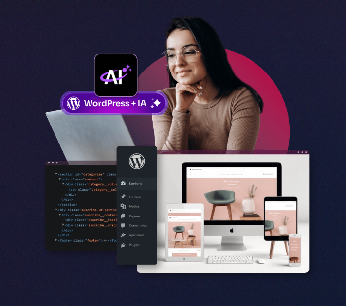 Hosting WordPress con IA, Dominio Gratis y Soporte 24/7 1.14€ al mes (Pago anual 13.75€)