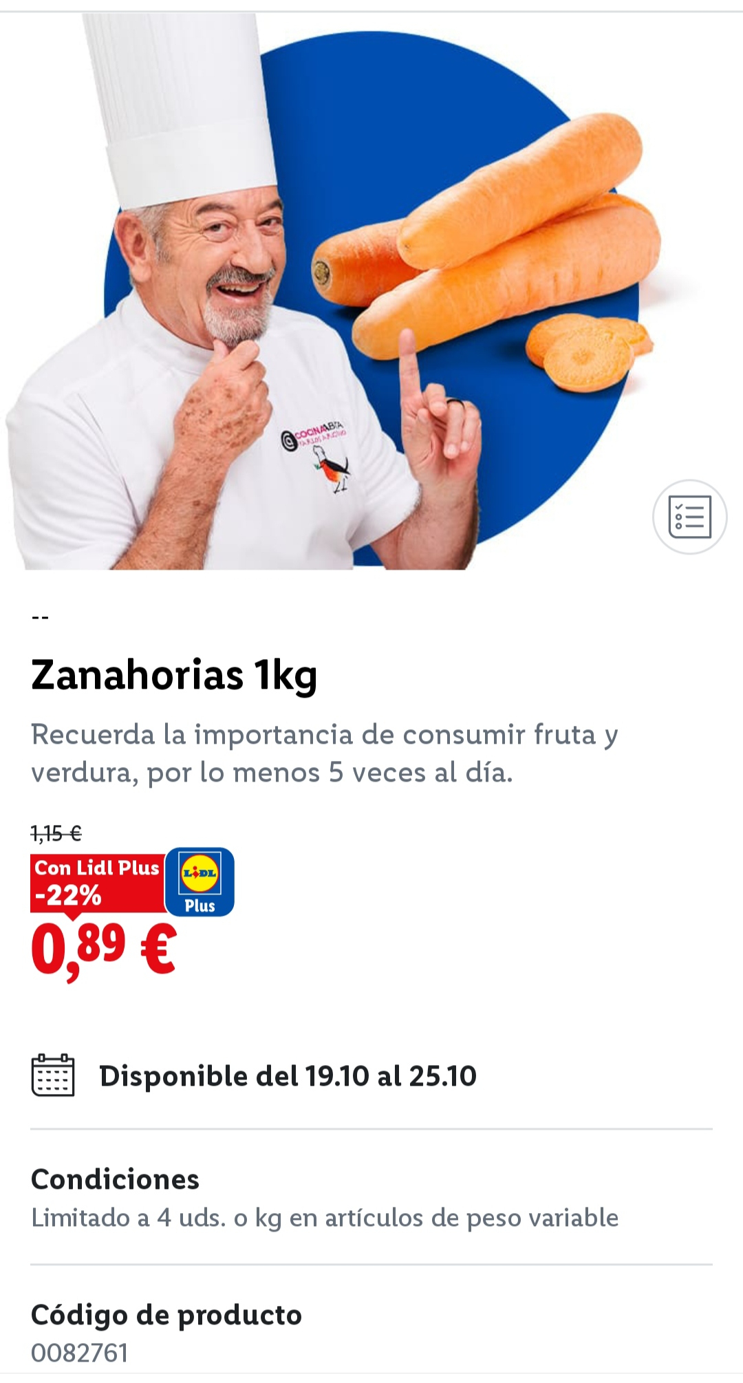 1kg zanahorias Lidl