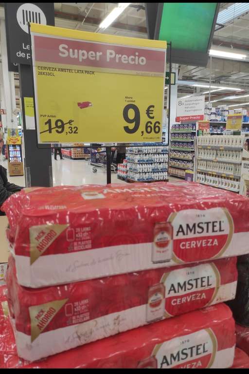 28 latas cerveza Amstel 33cl