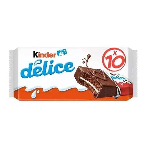 KINDER DELICE de Cacao - Estuche con 2 pack de 10 unidades