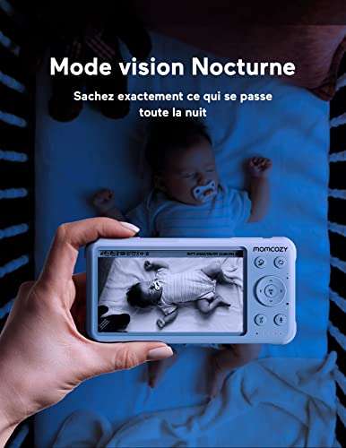 Video Baby Monitor 1080P 5" visión nocturna infrarroja