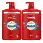 Old Spice Deep Sea Gel De Ducha Y Champú Para Hombres 2x1000ml, Gel Para Cara, Cuerpo Y Pelo 3 En 1 Multiusos