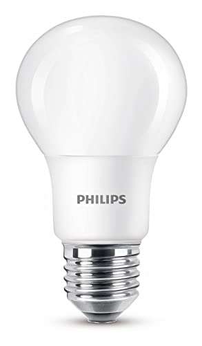 Philips - Bombilla LED 60W, E27, luz blanca cálida, mate, no regulable, pack 6 [Clase de eficiencia energética F]