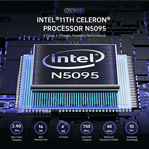 ACEMAGICIAN Mini PC T8 Pro, Intel Celeron N5095 (hasta 2,90 GHz), 8 GB DDR4 RAM 256 GB SSD