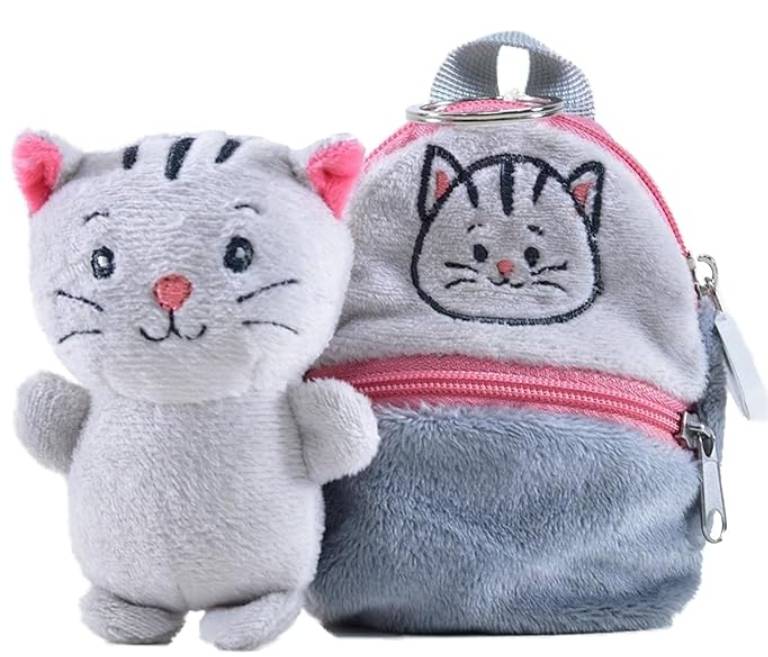Friends2Go, Gato de Peluche MAI en Mochila (12,5 cm)