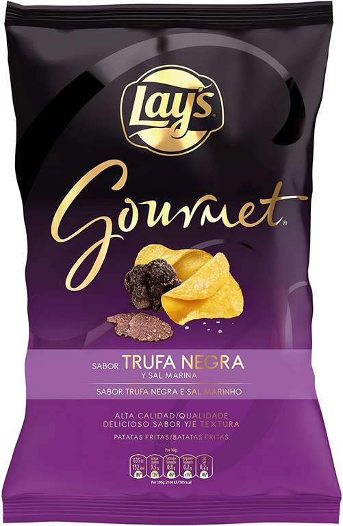 Lay's Chips Gourmet, Trufa Negra y Sal Marina, 150g