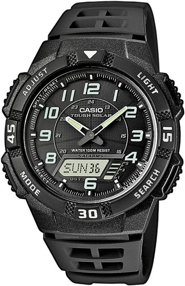 Reloj Casio AQ-S800W-1BVEF para Hombre – Solar Tough Solar, 10 BAR, Hora Mundial, Cronómetro 1/100 s y 5 Alarmas