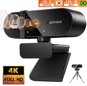 Minicámara Web 4K 1080P, Webcam 2K Full HD con micrófono