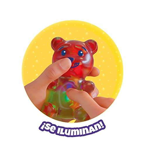 Gummymals-Osito Rojo, Juguete Interactivo con Forma de Oso de gominola, es blandito, estrujable. Muchos Sonidos, +4 años, Famosa (700017670)