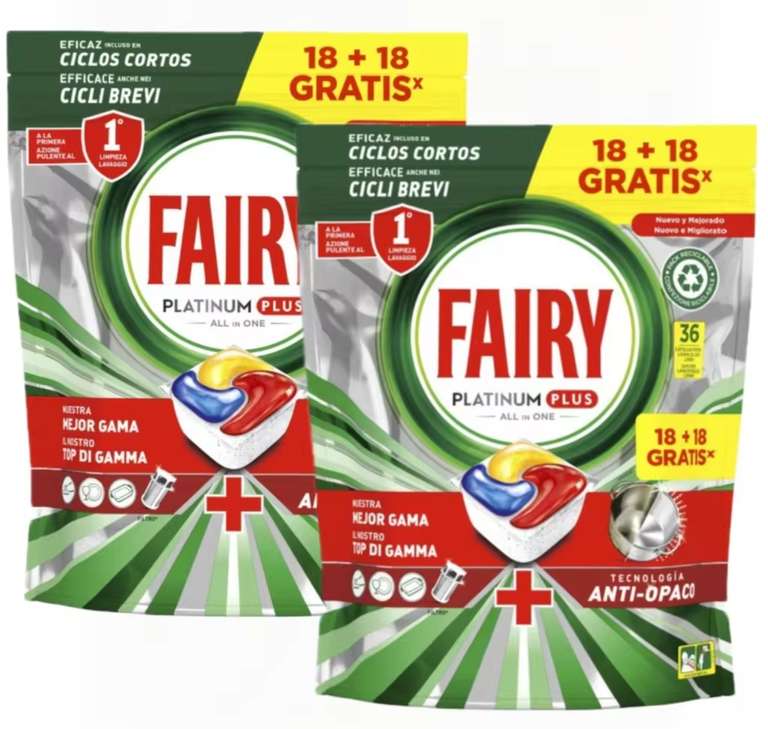 72 x Fairy Platinum Plus Lavavajillas maquina capsulas limón. [Envío gratis en APP]