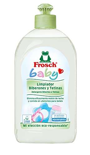 Frosch Baby - Limpiador de Biberones y Tetinas, Elimina Restos de Leche y Comida, Producto Hipoalergénico y Ecológico - Pack de 8 x 500 ml