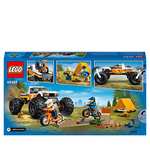 LEGO 60387 City Todoterreno 4x4 Aventurero, Coche para Construir con Suspensión, Vehículo Estilo Monster Truck, Bicis Montaña y Camping