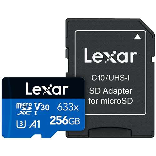 Lexar High-Performance 633x Tarjeta Micro SD SDXC 256GB, UHS-I, Hasta 100 MB/s de Lectura
