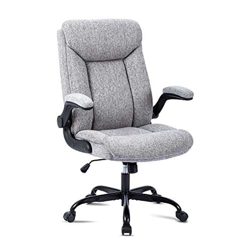 BIFMA - Silla de oficina ergonómica con soporte lumbar ajustable, silla de  computadora de malla de respaldo alto con reposabrazos abatibles, sillas de