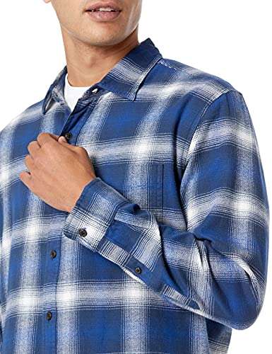 Camisa de franela de manga larga para hombre de Amazon Essentials (Disponible en Tallas Grandes y Largos Especiales)