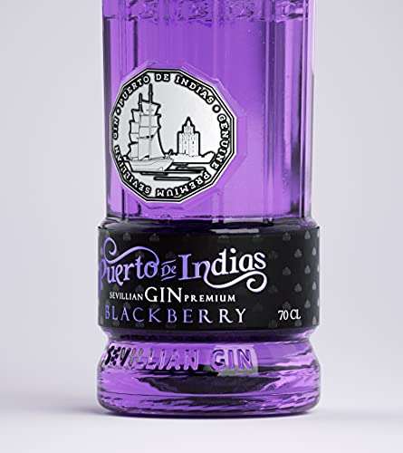 Gin Puerto de Indias - BlackBerry Premium Gin - Ginebra de Mora - 70 cl - 37.5%