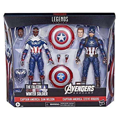 MMarvel Legends Series - Captain America: Steve Rogers y Captain America: Sam Wilson. Seleccionad vendedor Amazon.