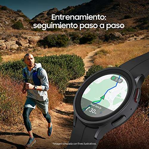 Samsung Galaxy Watch5 Pro, Reloj Inteligente, Monitorización de la Salud, Seguimiento Deportivo, Bluetooth, 45 mm, Titanio Gris