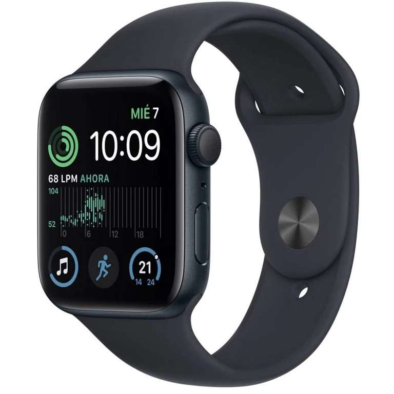 Apple Watch SE GPS 2ª Generación 44mm Aluminio Midnight con Correa Sport Negra