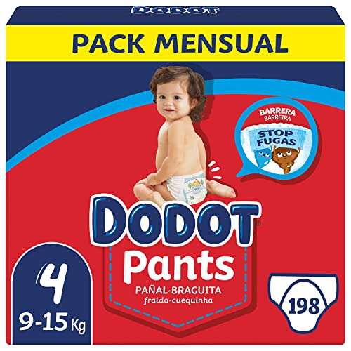 Dodot Pañales Bebé Pants Talla 4, 198 Pañales (0,21€/unid - compra recurrente)