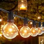 Guirnaldas Luces Exterior, 12M G40 LED 18+2 Cadena Bombillas, Guirnaldas Luminosas Cadena de Luces Decoración para Jardín, Navidad, Fiestas