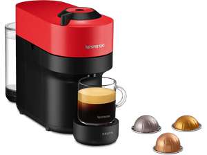 Cafetera de cápsulas - Nespresso Krups Vertuo Pop XN920510, 1500 W, 0.56 L, Tecnología Centrifusion, Wi-Fi (varios colores)