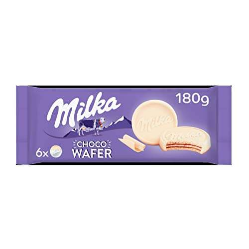 6 paquetes de Milka Choco Wafer de chocolate blanco (180g cada paquete; 1,82€ cada uno)