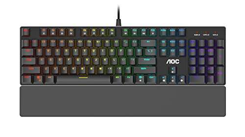 AOC GK500 Teclado para gaming - Disposición española - Iluminación RGB - Anti-ghosting - Software AOC G-Tools - N-Key Rollover
