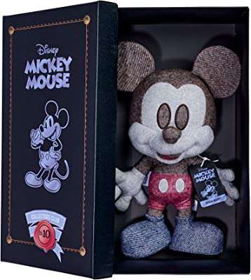 Mickey Mouse Mezclilla de Disney, Edición de octubre, Exclusivo de Amazon, Peluche 35 cm en Caja de Regalo, Especial, Edición Limitada