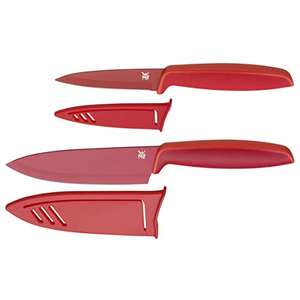 WMF Touch Juego de 2 Funda Protector, Acero, Rojo, Cuchillo de Cocina 24 cm y Cuchillo Multiusos de 20.5 cm ALTA CALIDAD