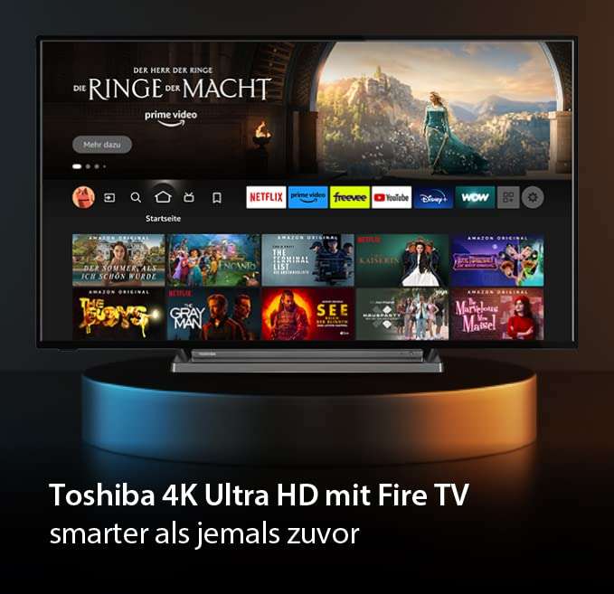 Toshiba 55UF3D63DA Smart TV Fire TV 55 Pulgadas (4K Ultra HD, HDR10, Prime Video, Netflix, Control de Voz Alexa, HDMI 2.1
