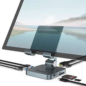 USB C Hub Stand, Tymyp 8 in 1 USB-C iPad Pro Docking Station 4K HDMI,charging, 2xUSB 3.0,SD/TF for iPad Pro, Surface Pro 9/8, Galaxy Tab S8