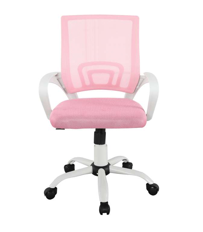 Sillas de oficina con asiento textil color Blanco y Rosa. Modelo Martina