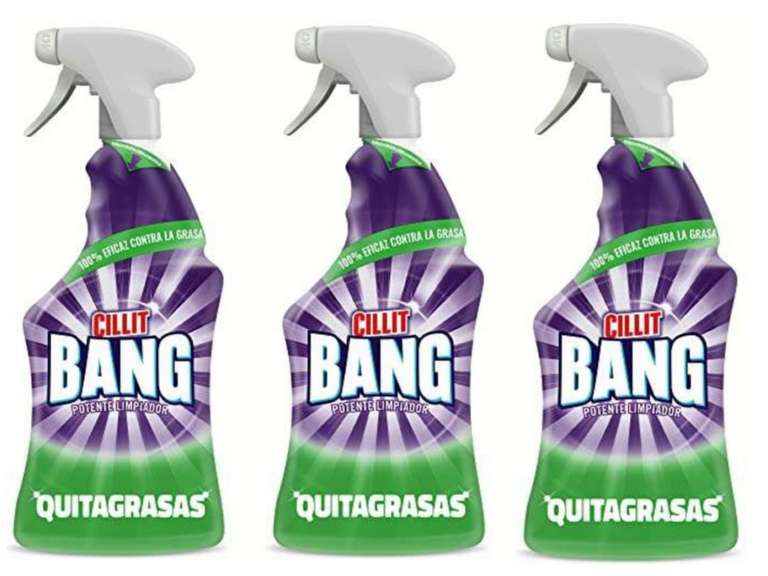 3x Cillit Bang Quitagrasas, potente limpiador antigrasa para cocina y exterior, formato spray - 750ml [2'65€/ud]