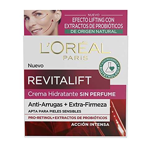 3x L'Oreal Paris Dermo Expertise Revitalift Crema Hidratante Sin Perfume Anti Arrugas Extra Firmeza, 50 ml [4'63€/ud]