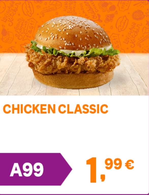 Chicken Classic por sólo 1,99€ // Patatas medianas GRATIS o Pétalos de cebollas (Mínimo 10€ sólo para auto)