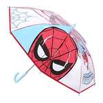 Paraguas Transparente Niño de Spiderman - Apertura Manual con Mecanismo Antiviento