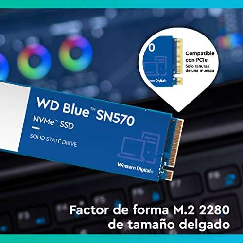 WD_BLUE SN570 500GB M.2 2280 PCIe Gen3 NVMe up to 3500 MB/s (1TB 49,99)