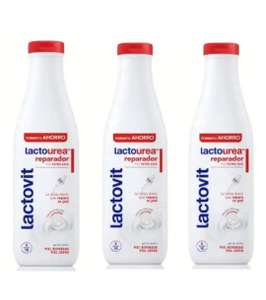 3 x Lactovit - Gel de Ducha Reparador Lactourea, Textura Cremosa y Ligera, con Protein Calcium, para Pieles Muy Secas o Extra Secas - 750 ml