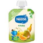 Nestlé Papillas Bolsita de puré de frutas, Variedad 4 Frutas, Para bebés a partir de 4 meses, 90 g (Paquete de 16)