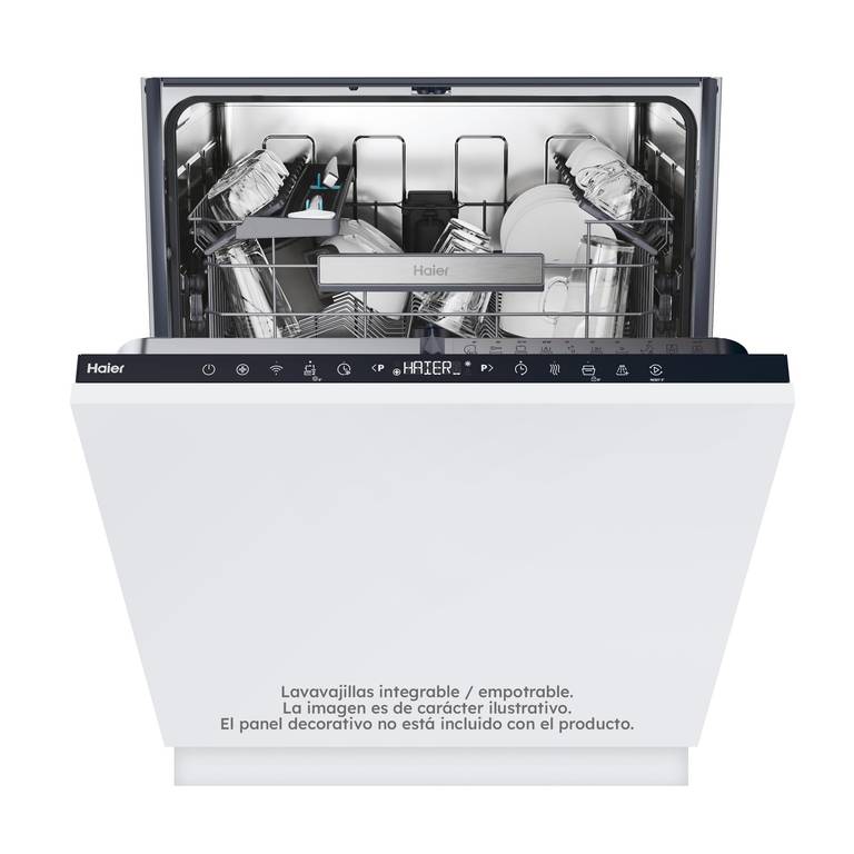 Lavavajillas integrable 60 cm – HAIER XI 4C4S0SB, 14 servicios, 10 programas, 597 mm, Blanco