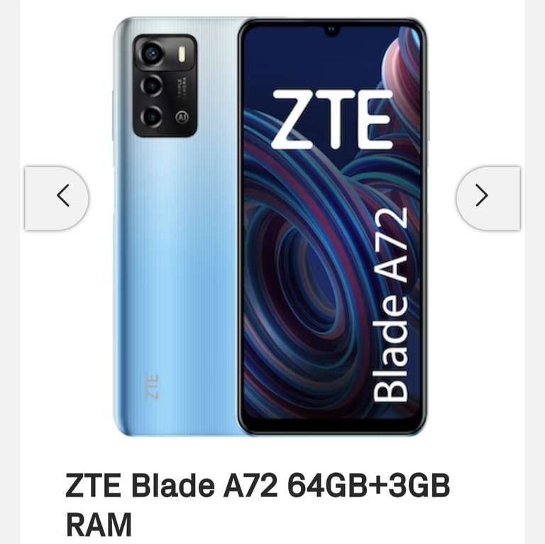 ZTE Blade A72 64GB+3GB RAM telefono