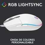 Logitech G203 Lightsync 2nd Gen Ratón Gaming 8000DPI RGB Blanco