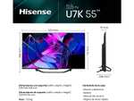 TV Mini LED 55'' - Hisense 55U7KQ UHD 4K, Quantum Dot, Modo Juego 144Hz, Full Array Local Dimming - También en Amazon