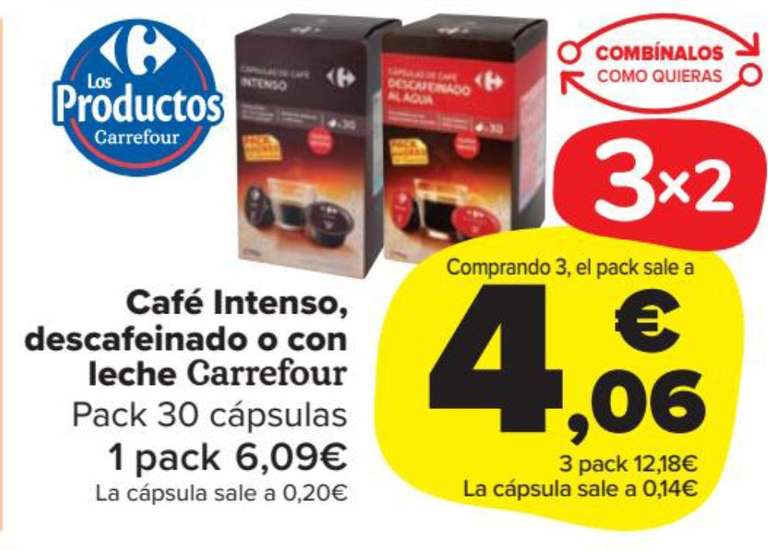 90 cápsulas de café Carrefour compatible Dolce Gusto x 12,18€