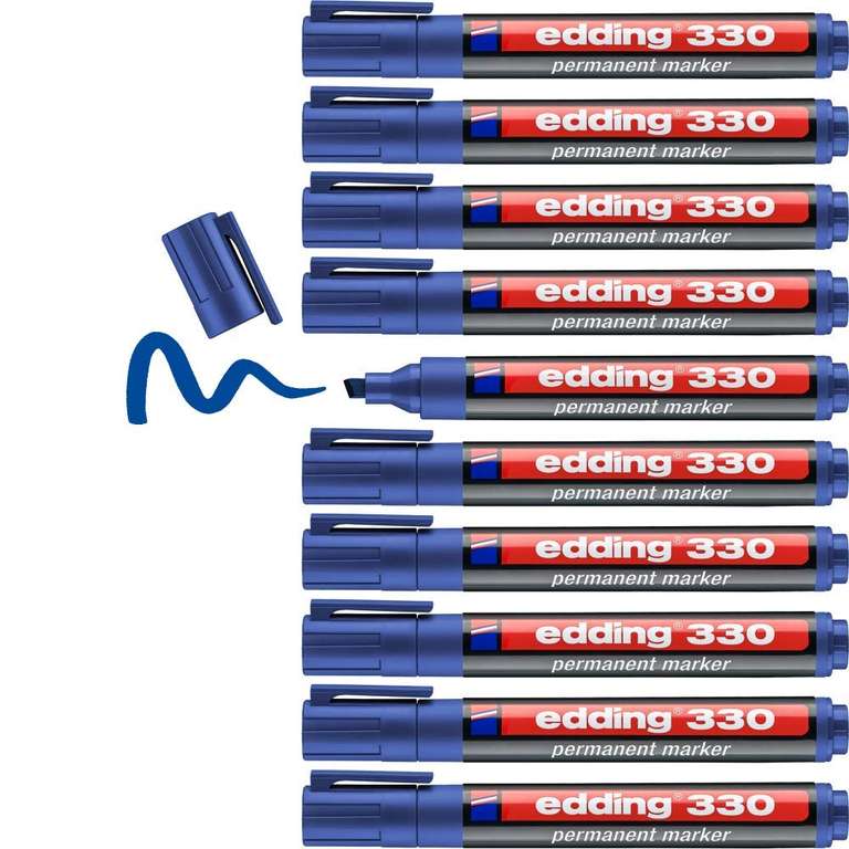 Rotulador edding marcador permanente 330 azul punta biselada 1-5 mm recargable